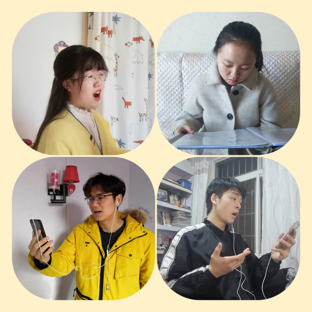 学生们在学唱歌曲